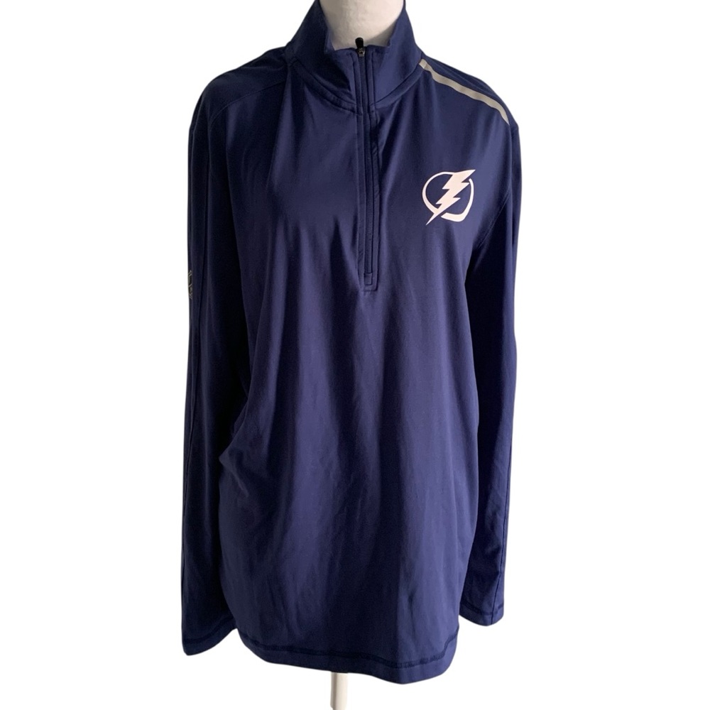Fanatics NHL Tampa Bay Lightning Hockey Blue Long Sleeve Quarter Zip Top